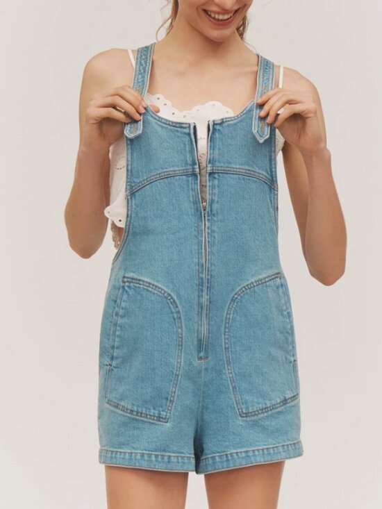 Pilcro Pants - PIlcro Anthropologie Denim Romper, Overalls, ZIp Front, Size XXS, New w/Tags